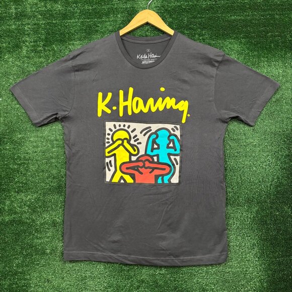 Keith Haring See No Evil Hear No Evil Speak No Evil T-Shirt Size Large - Picture 1 of 4